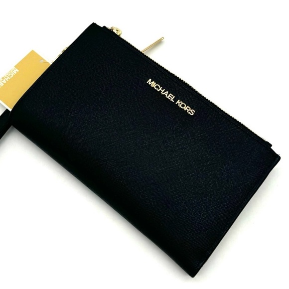 Michael Kors Large Double Zip Wallet Wristlet Black - Picture 1 of 9
